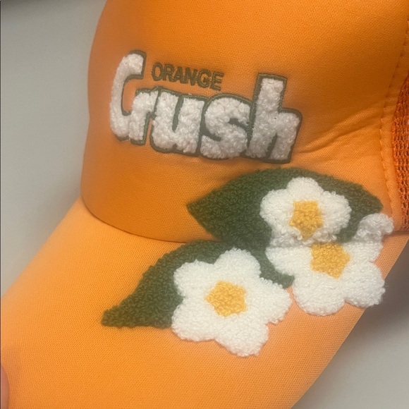 Orange Crush Women's Floral trucker baseball Cap - Picture 2 of 9